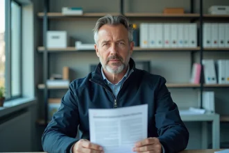 Homme chauffeur de taxi en portrait administratif