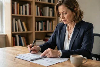 Femme analysant ses relevés bancaires et ses options d'épargne comme le Livret A Sup du CIC en 2026
