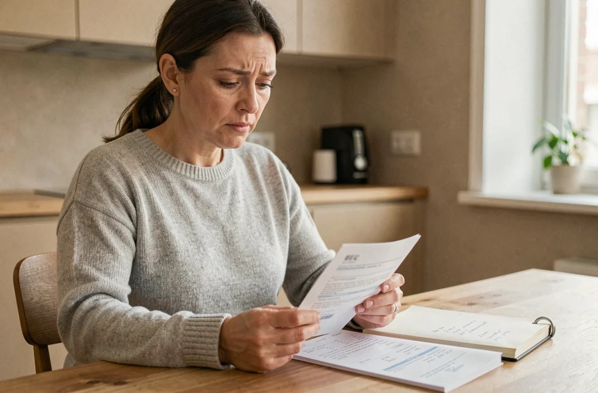 Femme consultant ses relevés bancaires et son livret A à la maison, illustrant la question du rendement face à l'inflation en 2026